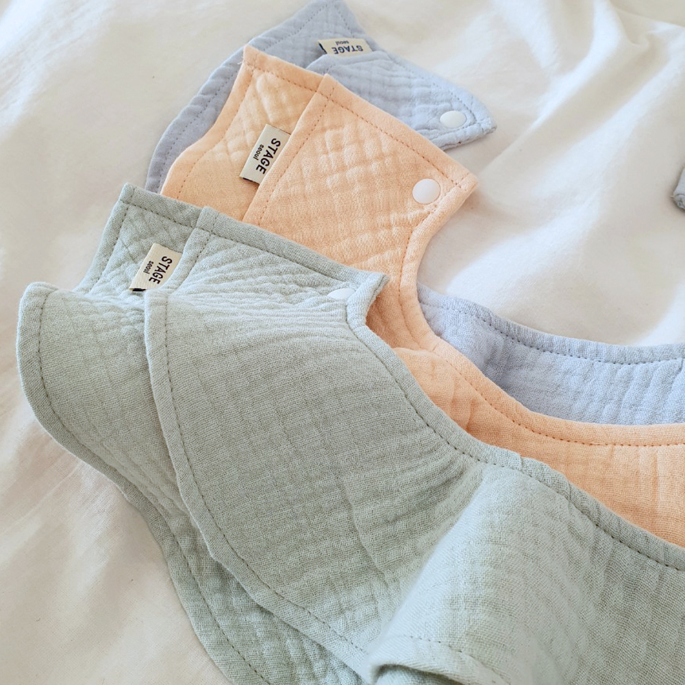 아기 침받이 턱받이 거즈 [프릴 롤링]