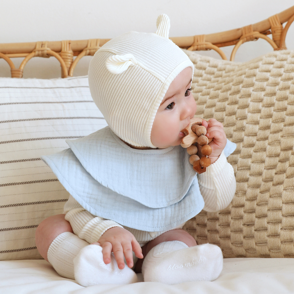 아기 침받이 턱받이 거즈 [프릴 롤링]