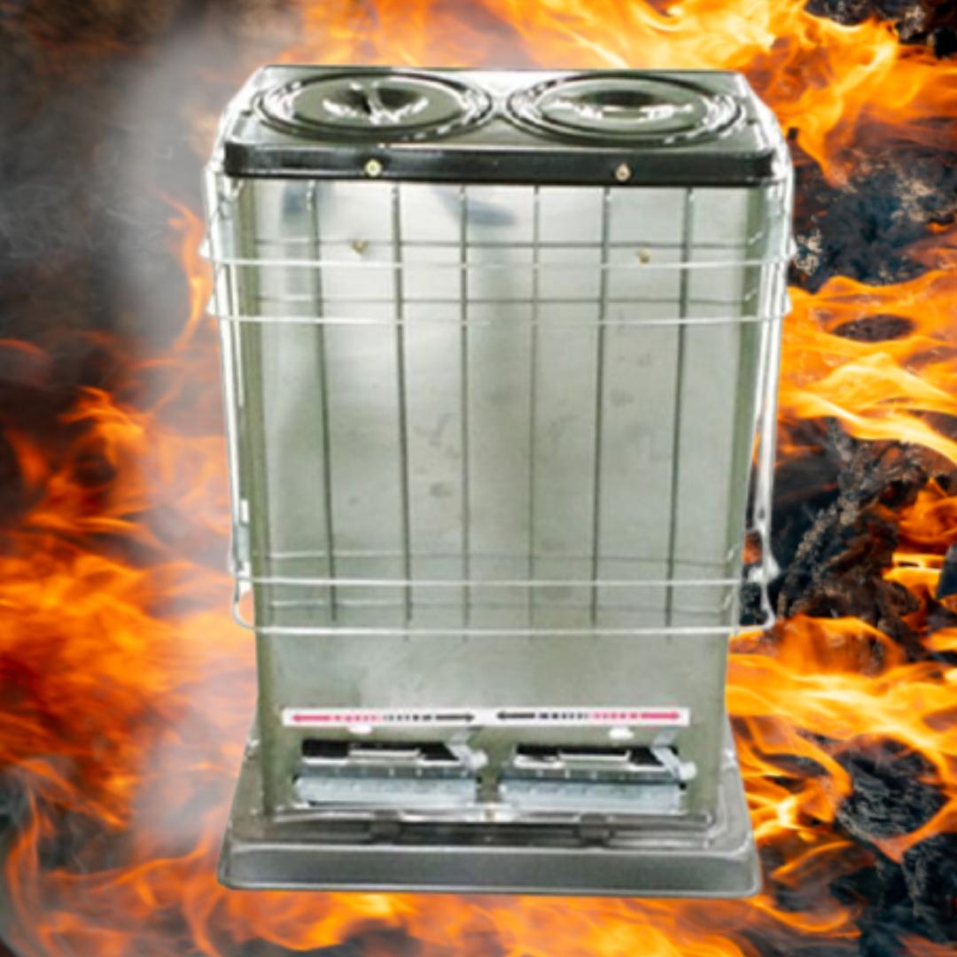 2구 6탄 스테인레스 연탄난로 연탄용 공장 전원주택난로