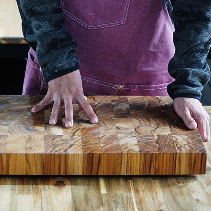 라오스 티크 원목 프리미엄 엔드그레인 도마 L 이상민도마 플레이팅 우드 수제 나무