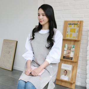 [미소쌤] 모던 체크 앞치마 보육교사 어린이집 유치원 카페 미용 솔직 후기 | 실제 배치 사진 포함 - 상품 이미지 1