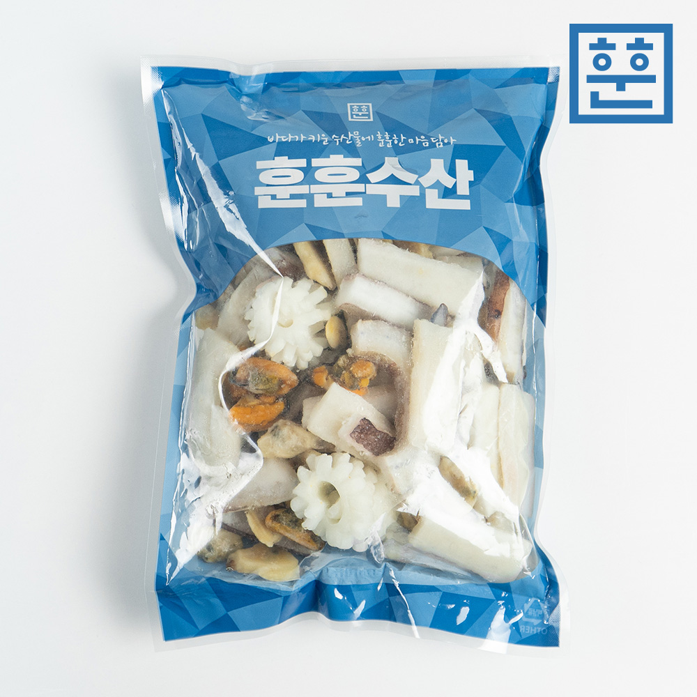 훈훈수산 손질 냉동 해물모듬(해물믹스, 오징어, 새우, 홍합, 가리비) 모음 - 상세 이미지 3