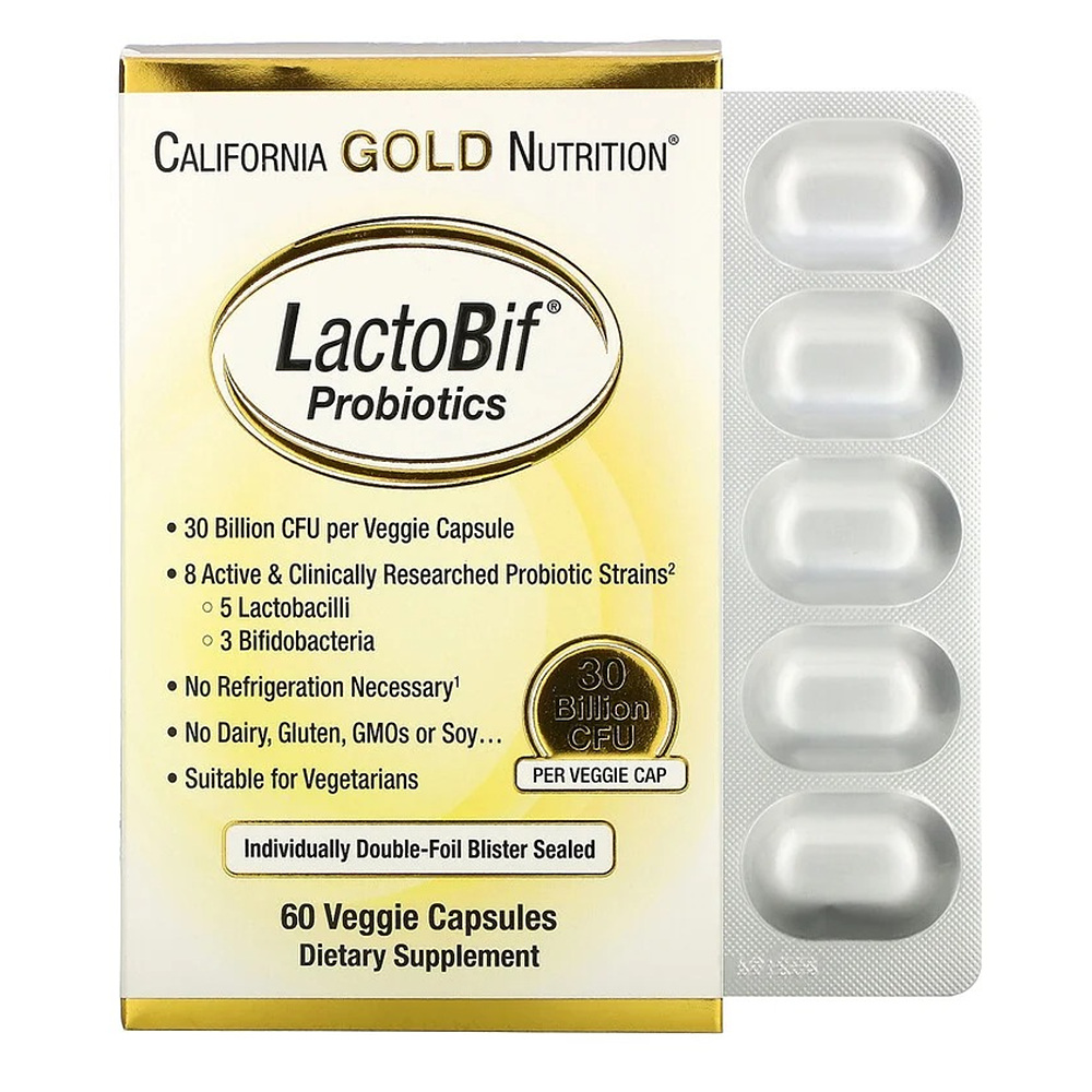 California Gold LactoBif Probiotics 30 Billion 캘리포니아 골드 CGN 랏토핏 프로바이오틱 300억 유산균 60베지캡슐 - 상품 이미지