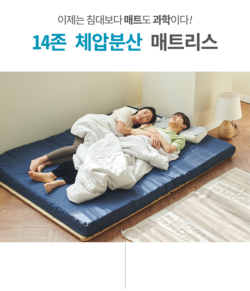 수면도감 14존 토퍼매트리스 바닥 침대매트 7㎝ 1인용 싱글 두꺼운 매트리스