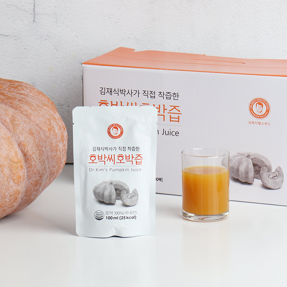 김재식헬스푸드 저온착즙 100% 국내산 늙은호박 호박씨호박즙 100ml 30팩 1박스 제품 이미지