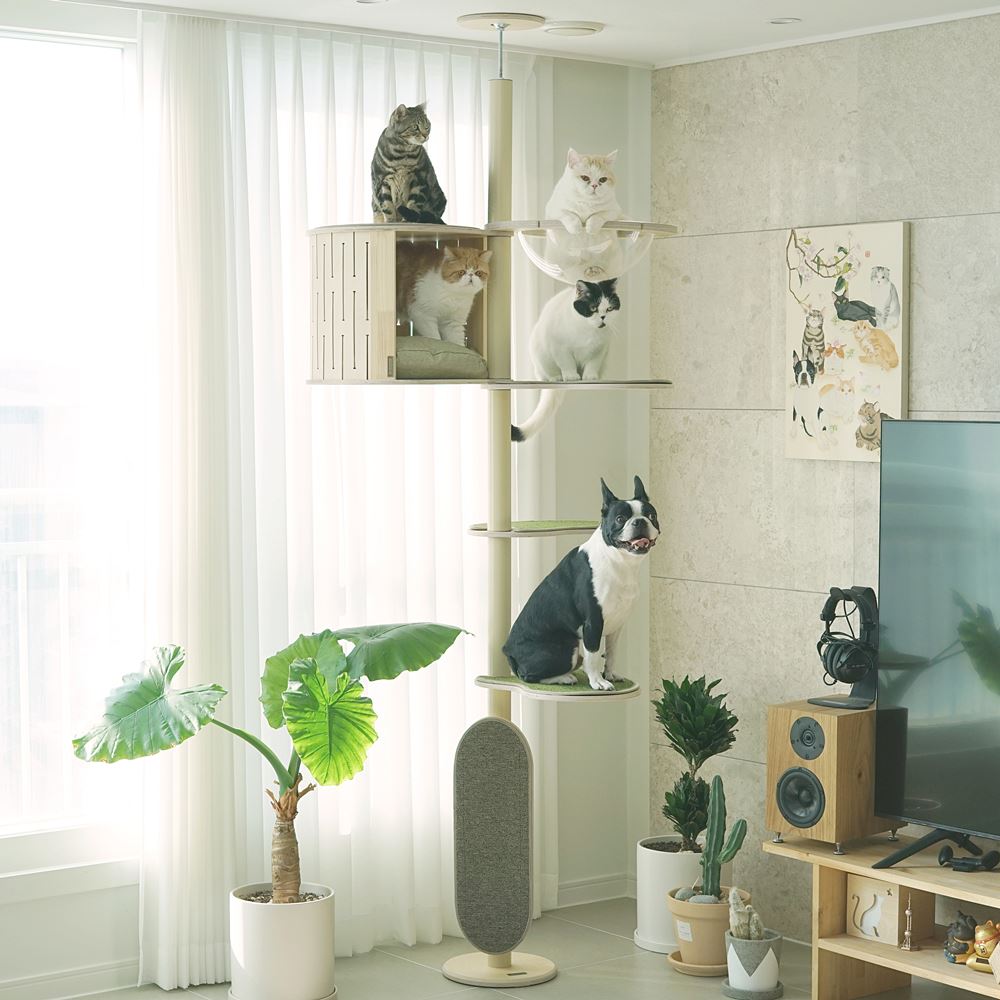 가또블랑코 캣타워 아이언 캣폴+발판3개