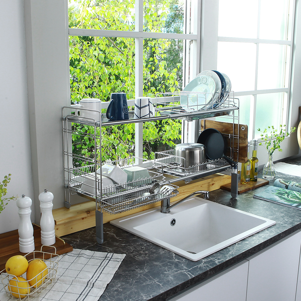 아이넥스 까세로플러스 올스텐 2단 식기건조대 물빠짐 쟁반형 설거지 그릇 정리대