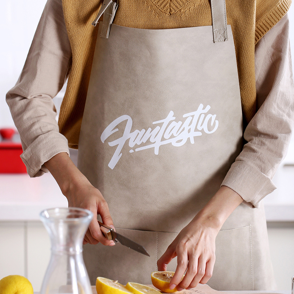 레터링 가죽 앞치마 카페 바리스타 공방 방수 꽃집 미술학원 남녀공용 레더 에이프런