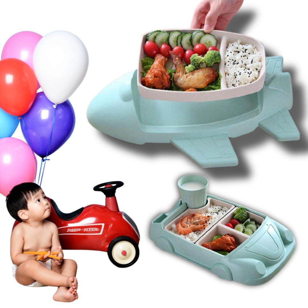 자동차 비행기 식판 대나무 섬유 돌 아기 식판 간식 그릇 어린이 아동 유아 밥세트 유치원