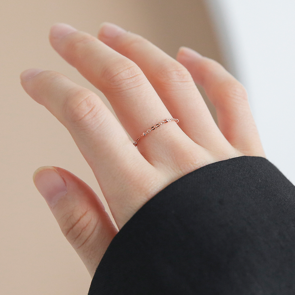 14K 체인반지 12종 금 여자 반지 이미지 6
