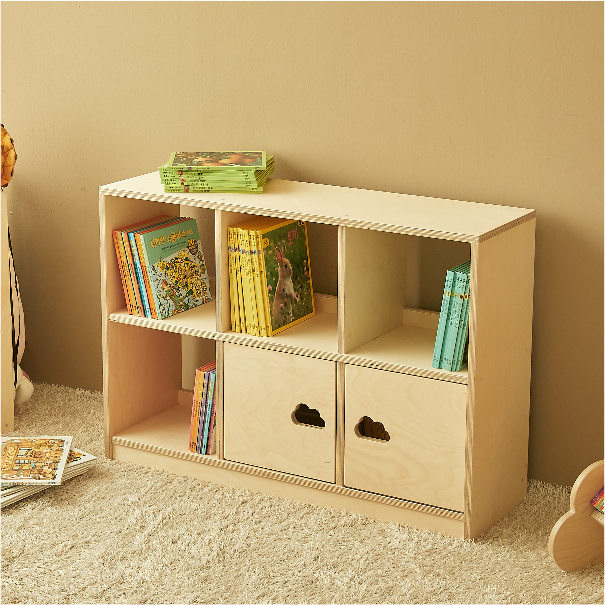 라떼파파 낮은책장 유아책꽂이 카페책장 거실책장 시리즈