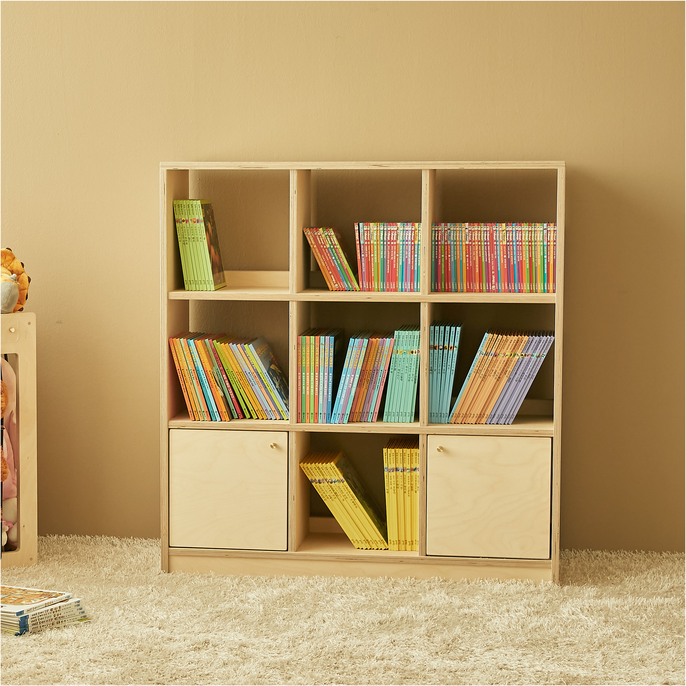 라떼파파 낮은책장 유아책꽂이 카페책장 거실책장 시리즈