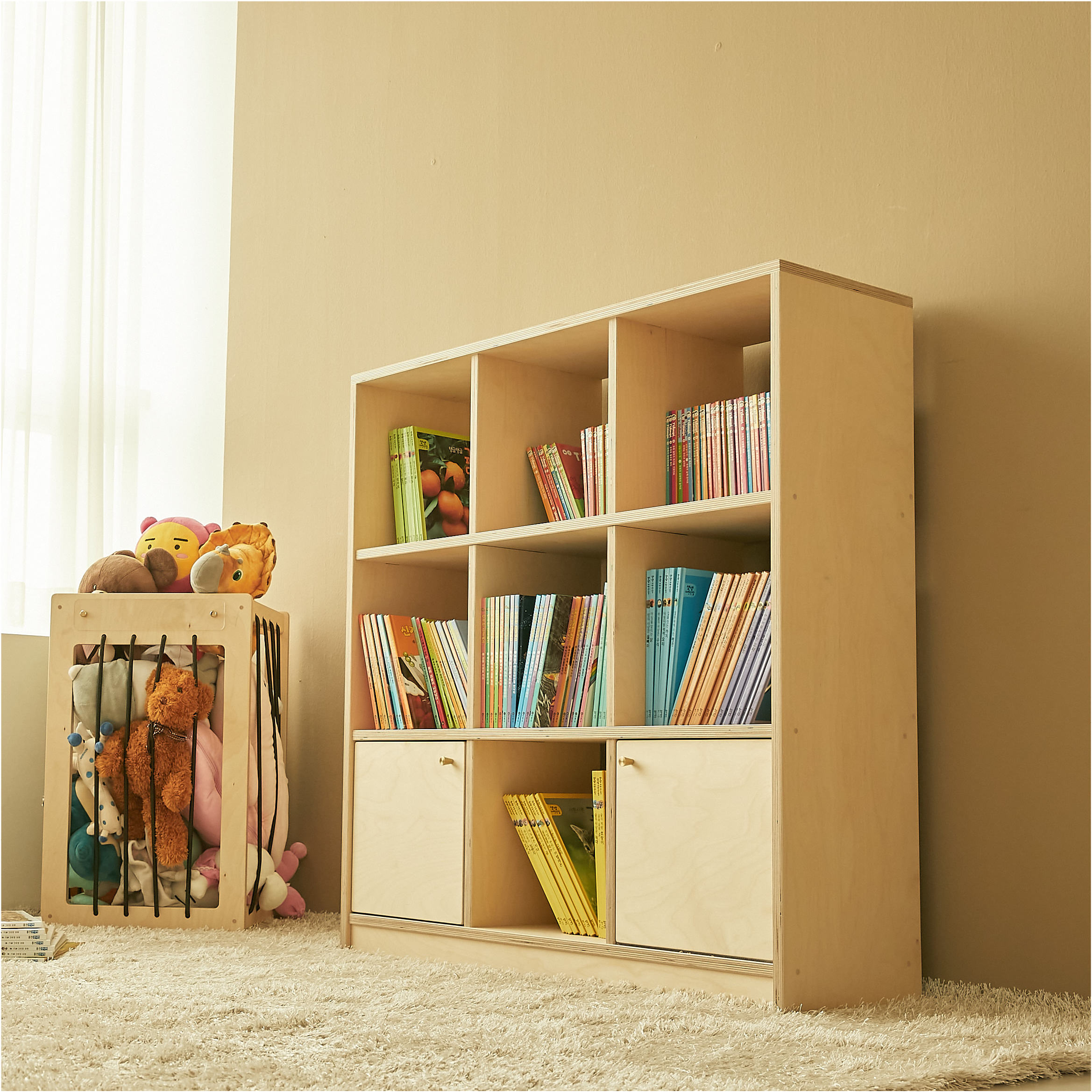 라떼파파 낮은책장 유아책꽂이 카페책장 거실책장 시리즈