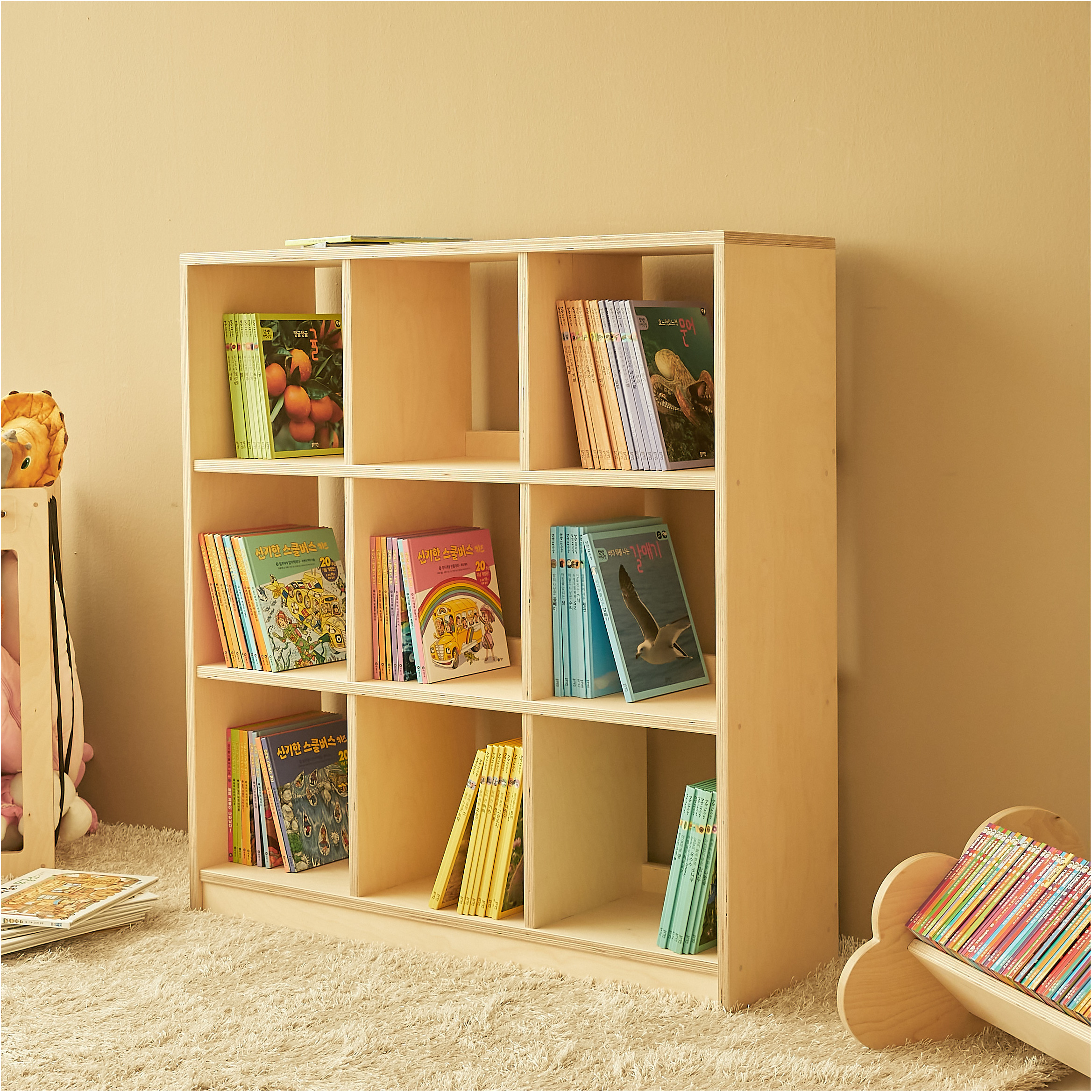 라떼파파 낮은책장 유아책꽂이 카페책장 거실책장 시리즈