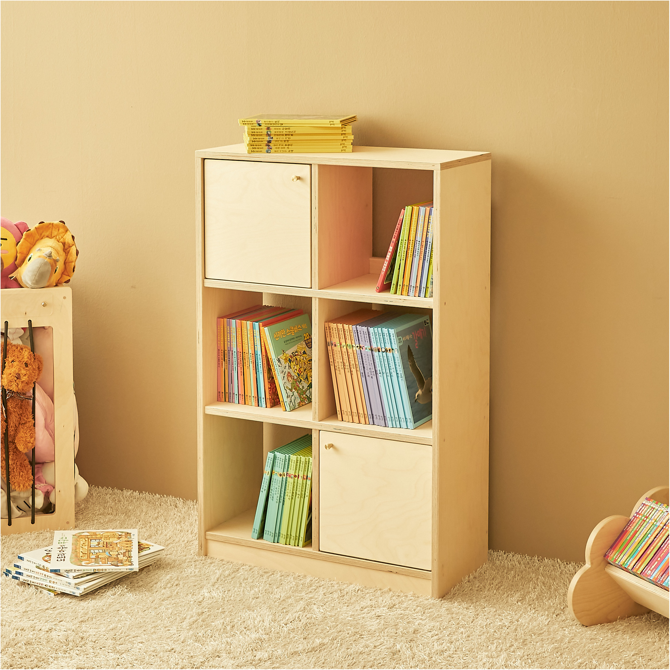 라떼파파 낮은책장 유아책꽂이 카페책장 거실책장 시리즈