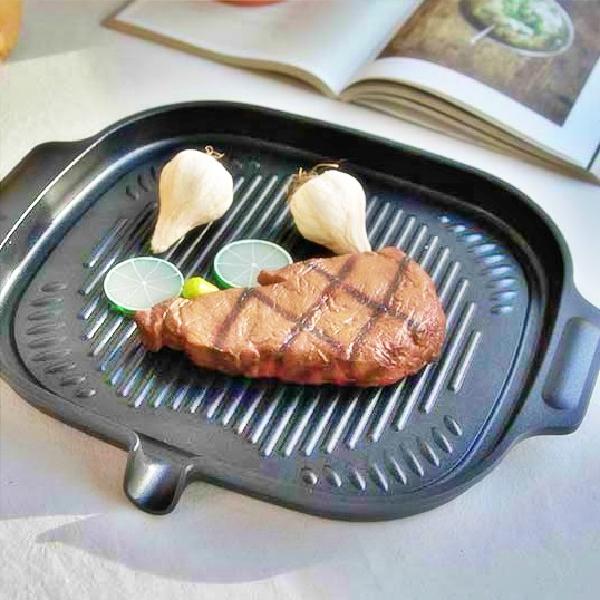 인덕션 고기 불판 캠핑용 삼겹살 불판 가정용 생선 구이 팬 용 그릴팬 후라이팬