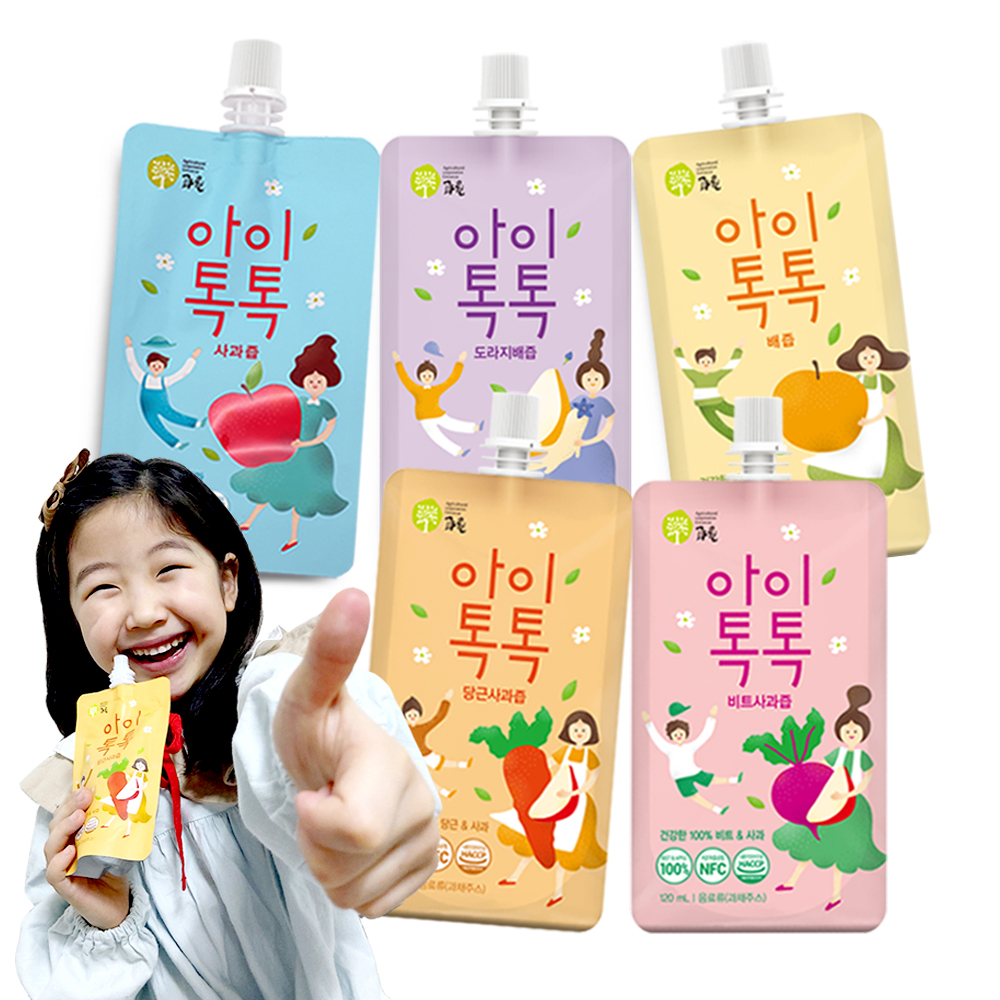 아이톡톡 과일즙 5가지맛 혼합세트 120ml 30포 사과 배 도라지 당근 비트 착즙주스