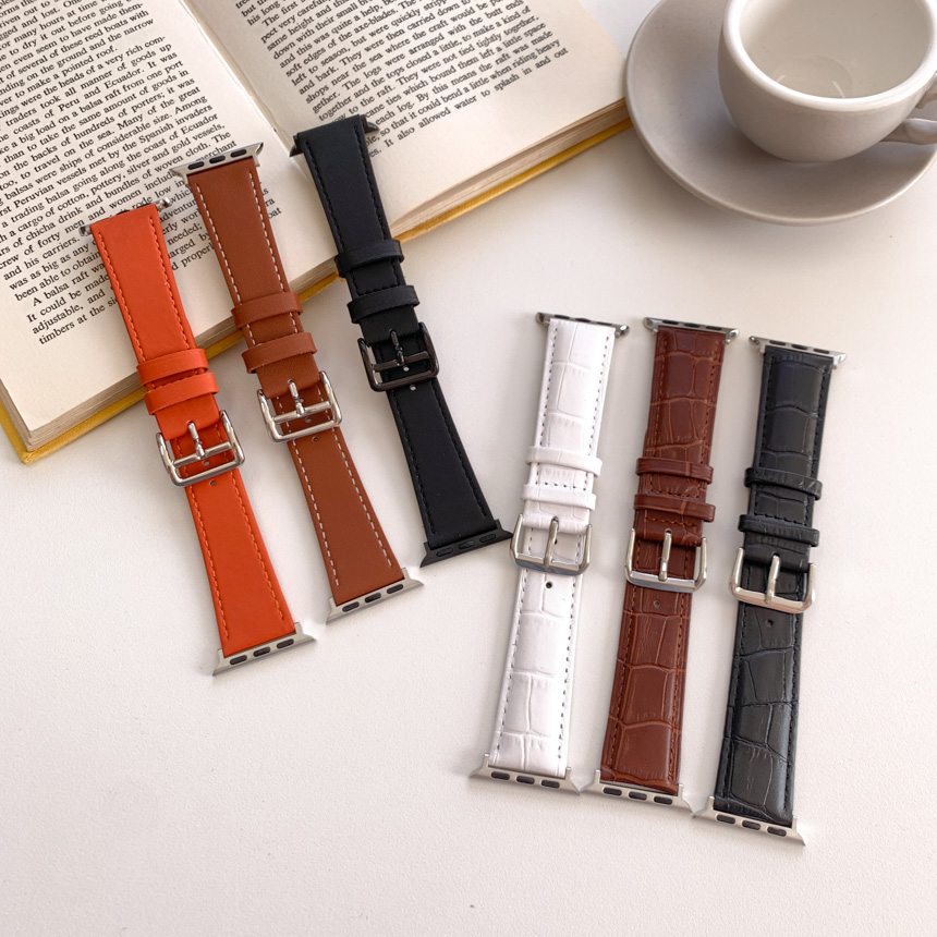 [스마트워치] 리얼 가죽 패턴 스마트워치 38mm 40mm 41mm  스트랩 밴드 6color 상세 이미지 2