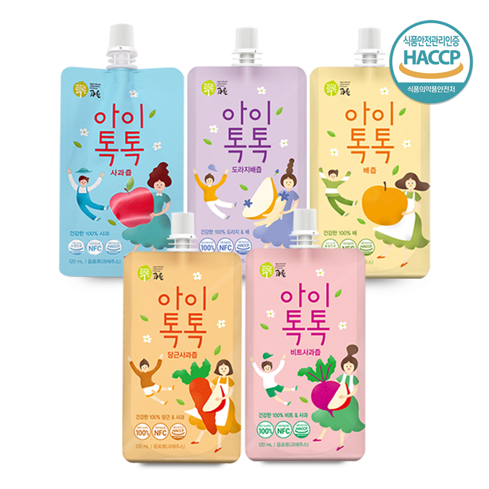 아이톡톡 과일즙 5가지맛 혼합세트 120ml 30포 사과 배 도라지 당근 비트 착즙주스 - 상세 이미지 2