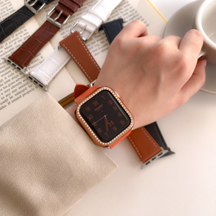 [스마트워치] 리얼 가죽 패턴 스마트워치 38mm 40mm 41mm  스트랩 밴드 6color 상세 이미지 11