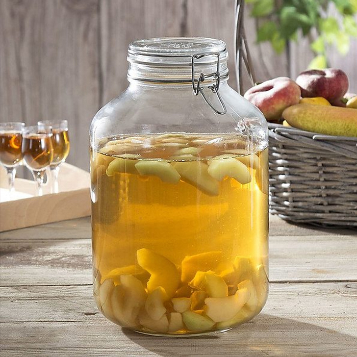 보르미올리 피도 유리용기 밀폐유리병 발효용기 쨈병 과일청병 / 투명 5000ml