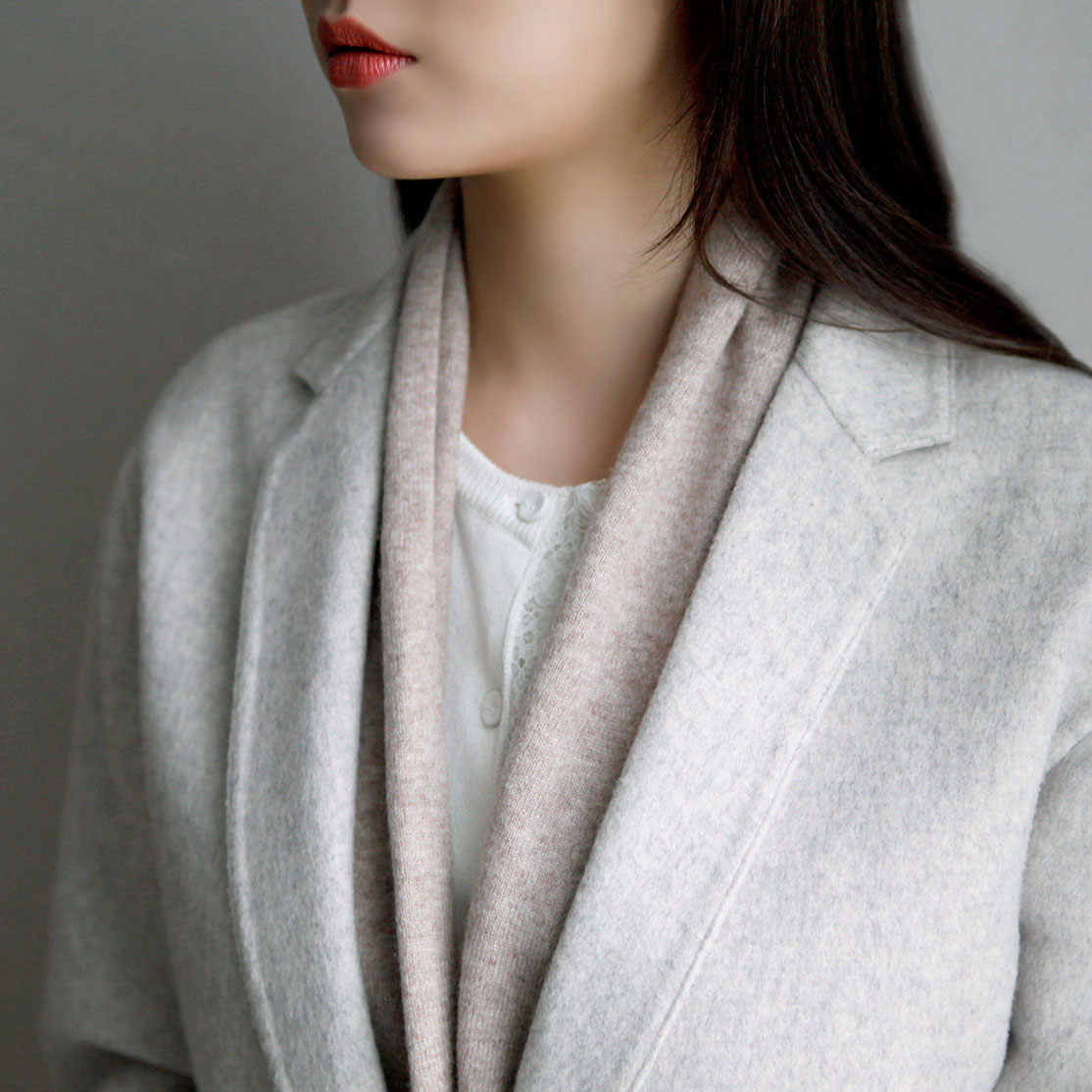 캐시미어울 남자스카프머플러 셔츠용짧은쁘띠미니숏니트목도리 여자커플간절기가을겨울봄패션 젠틀맨