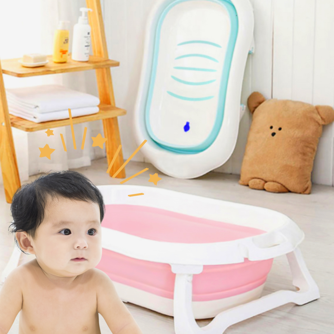 국민 아기 욕조 접이식 신생아 목욕 대야 신생아 목욕통 파스텔 폴딩 원터치 블루 핑크