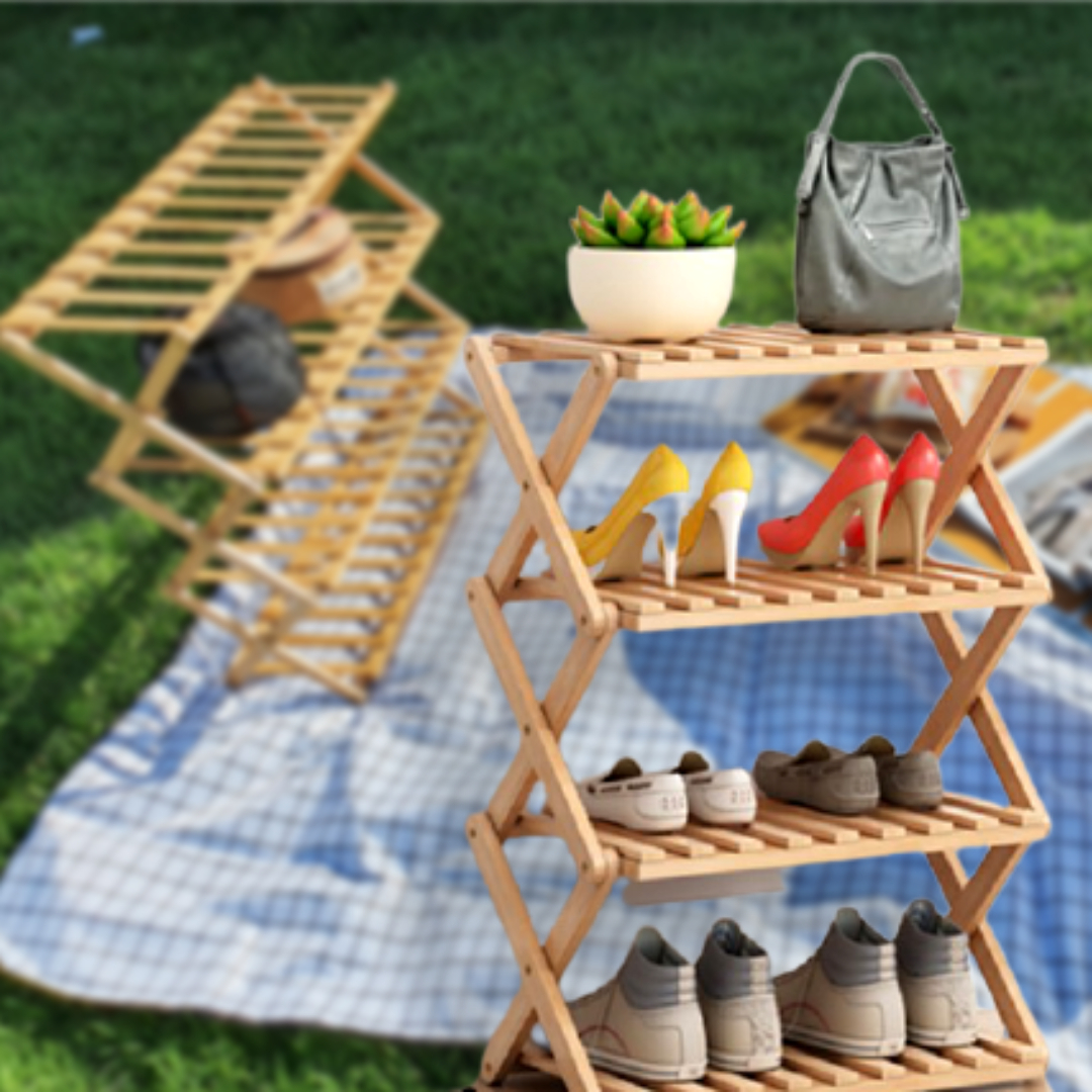 접이식 원목 미니 선반장 우드 선반 팬트리 수납장 나무 진열장 - 상품 이미지