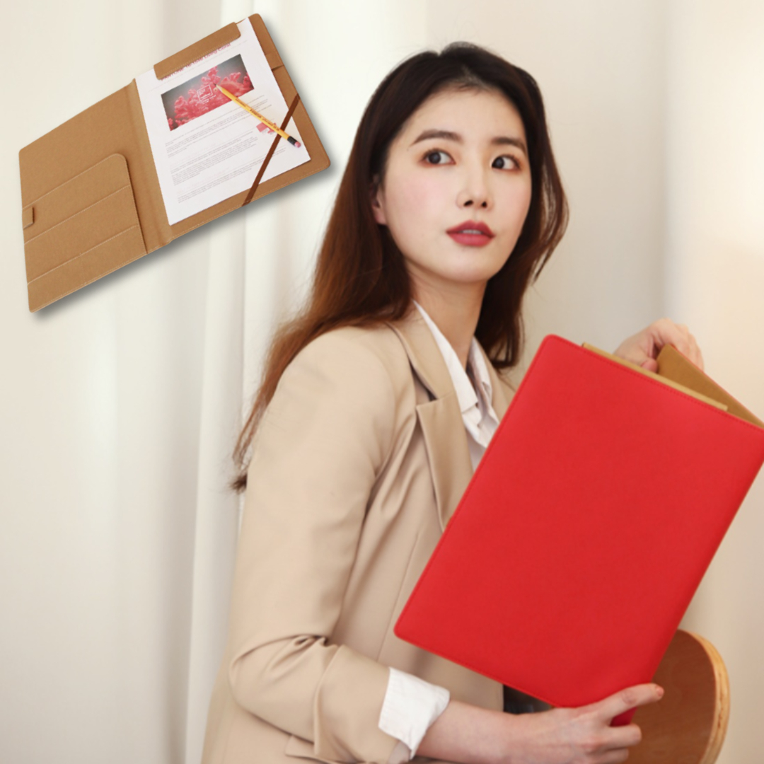 고급 프리미엄 가죽 파일 자석 바인더 서류판 수납형 클립보드 - 상품 이미지