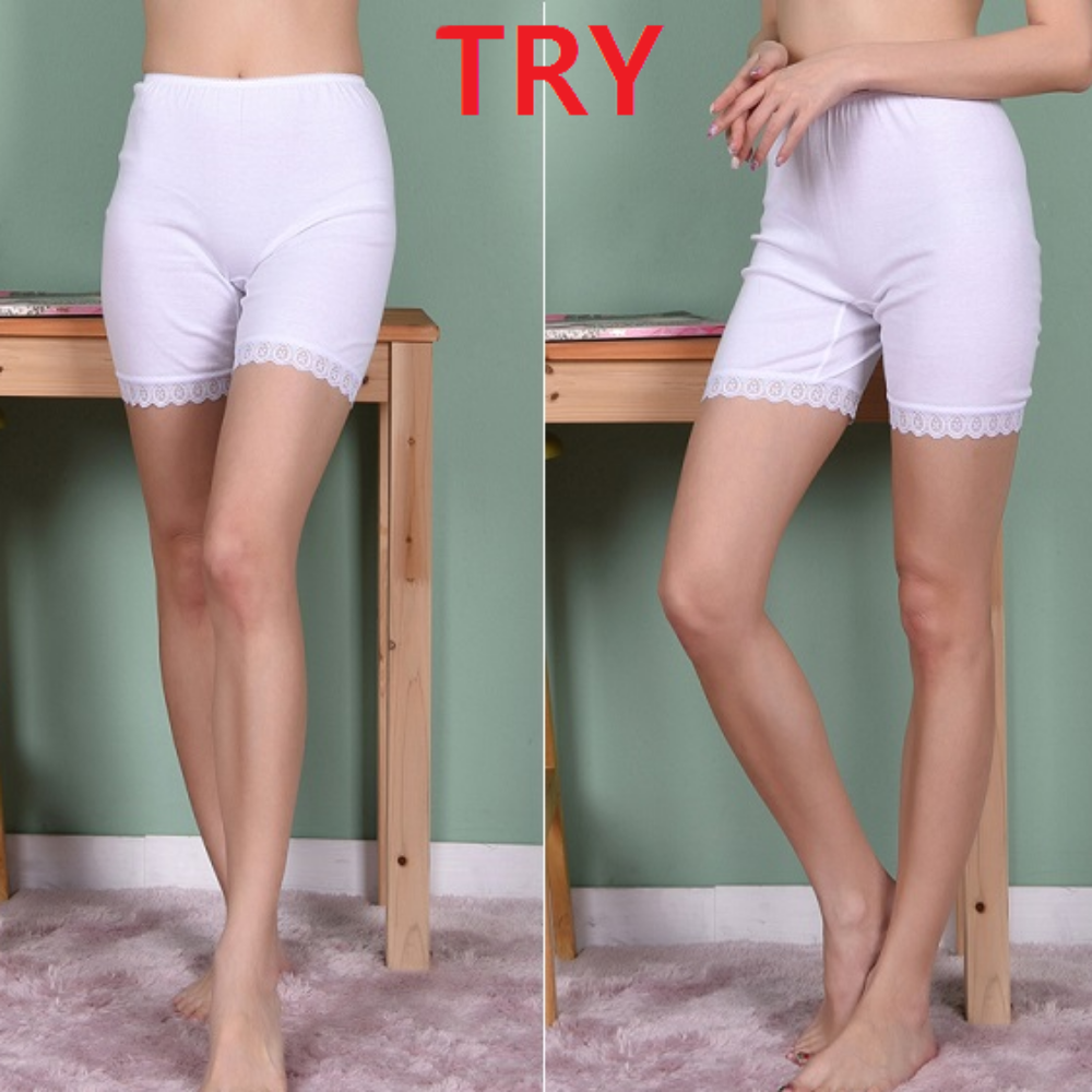 트라이 여학생속바지 허벅지쓸림 순면 레이스 교복치마속바지 여중생 편한 쫄반바지 Y존커버 - 메인 이미지