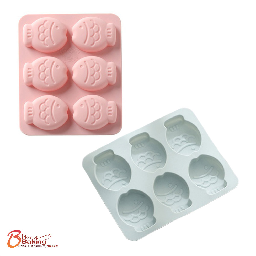 차칸쿡- 실리콘몰드 미니붕어빵6구 랜덤1개 초콜릿틀 젤리 얼음트레이 베이킹팬 빵 만들기 - 상품 이미지