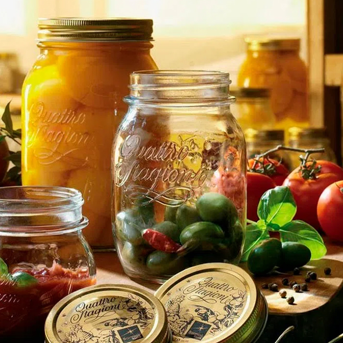 보르미올리 콰트로 스타지오니 유리용기 밀폐유리병 과일청 담금주 피클 발효용기 1000ml