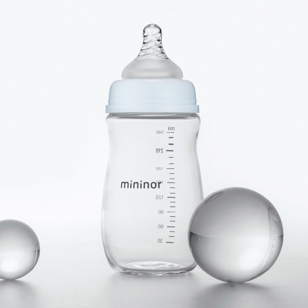 미니노어 스마트 유리젖병 240ml (젖꼭지 2단계 포함) - 상세 이미지 3