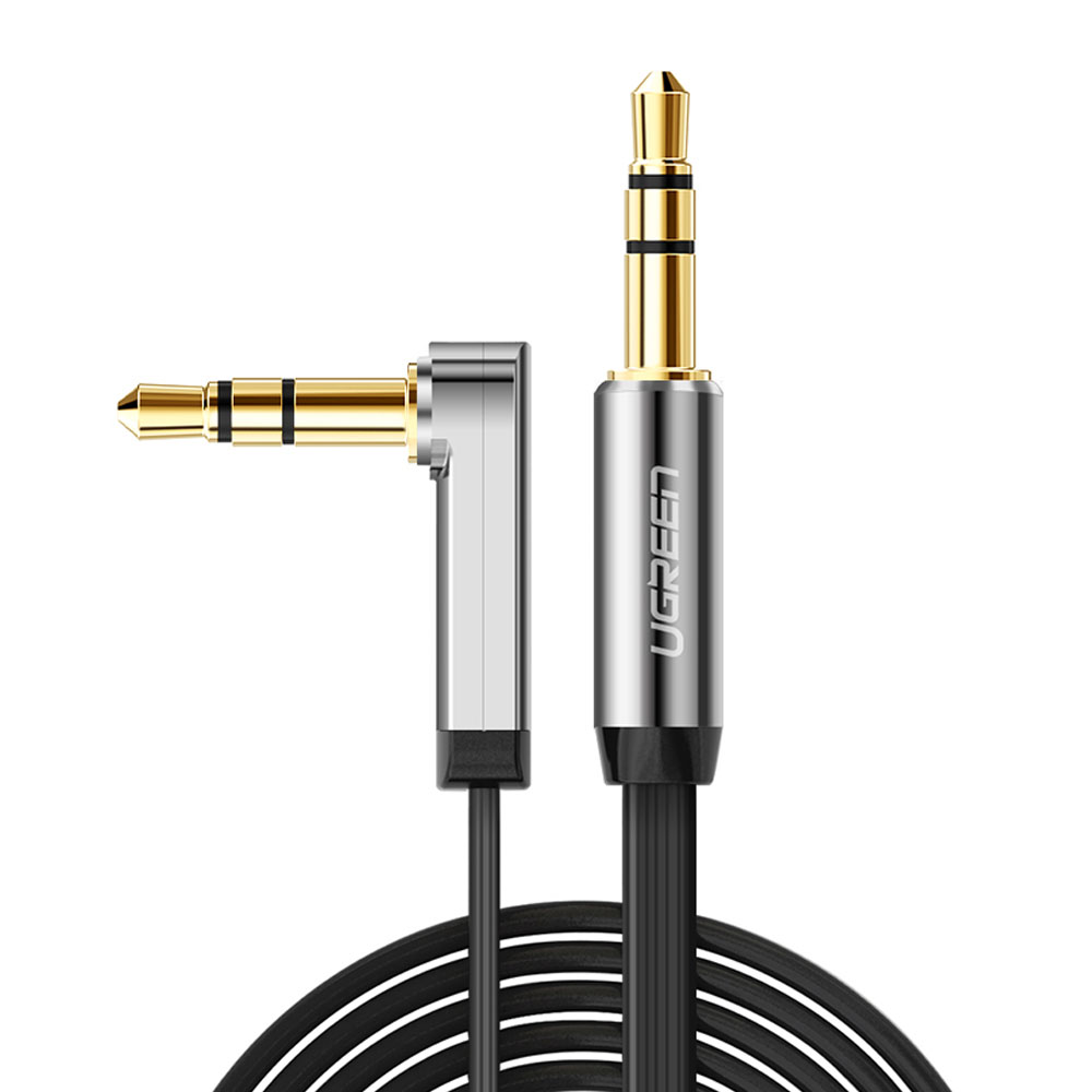 유그린 3.5mm 90도 칼국수형 스테레오 AUX 케이블 AV119 1m, 1개 - 상품 이미지