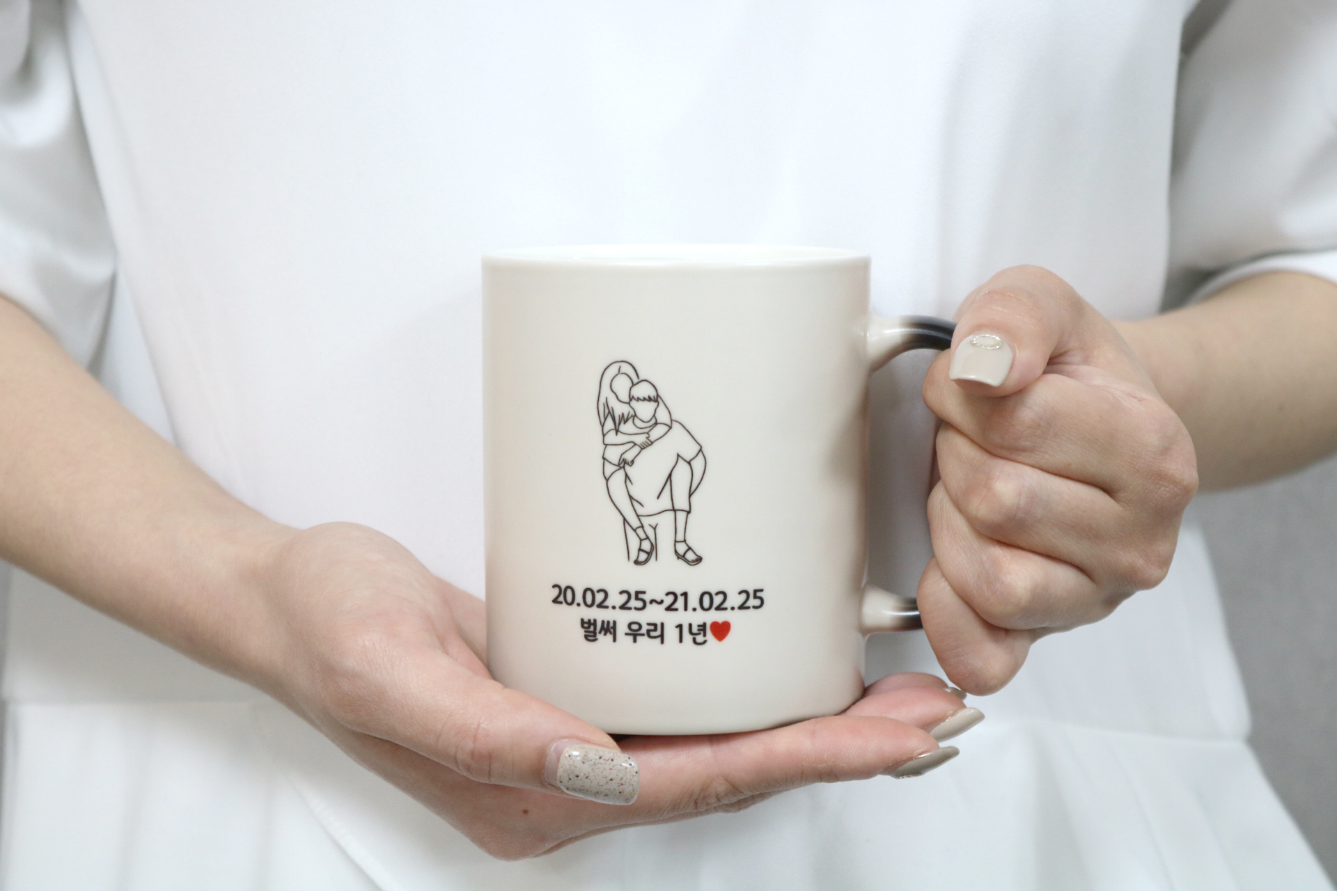 변색매직머그컵 포토 결혼 기념일 남자 여자친구 부모님 생일 디자인머그컵A (연인) 선물