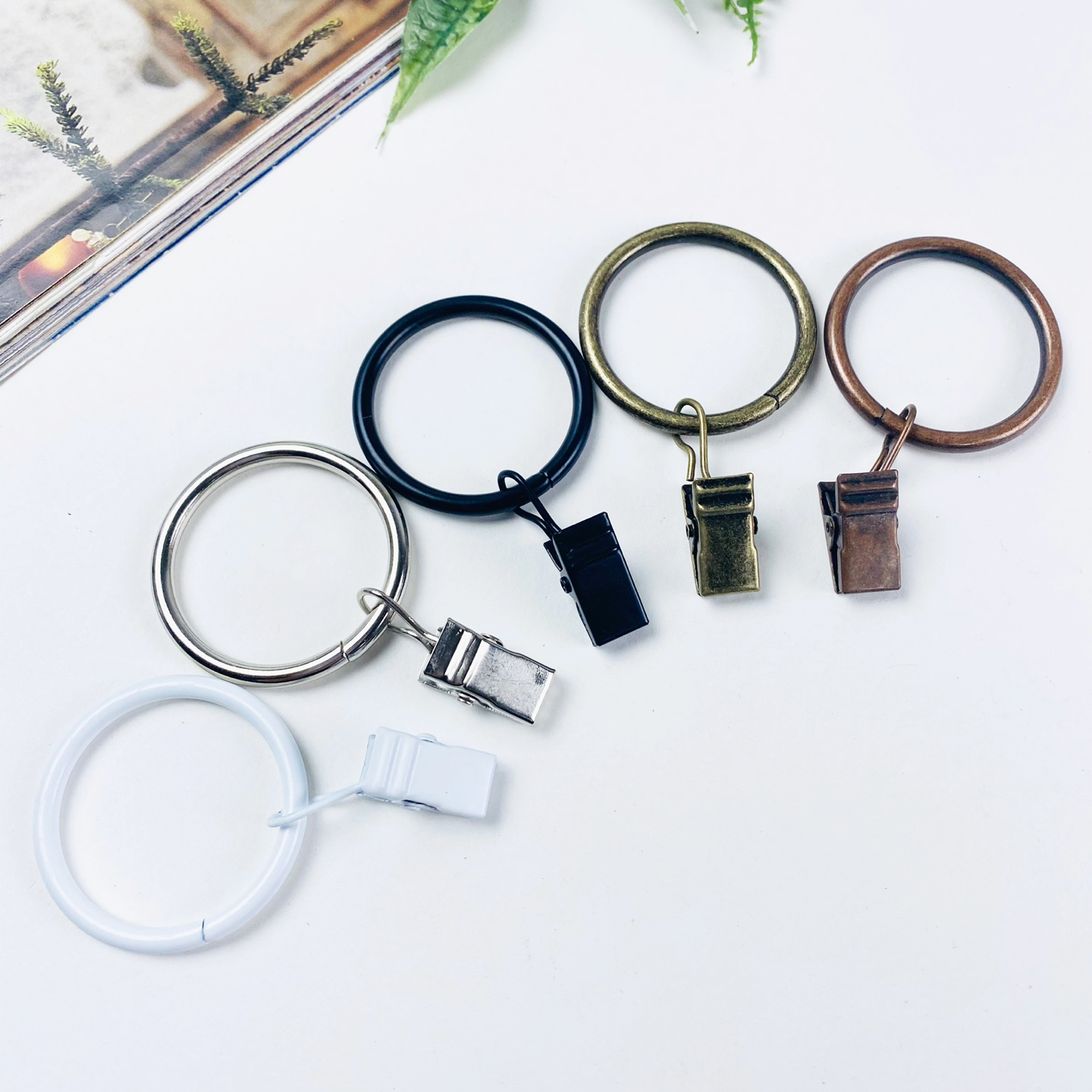 NEW) 다용도 커튼집게링 커튼봉고리 소품고리(10개)