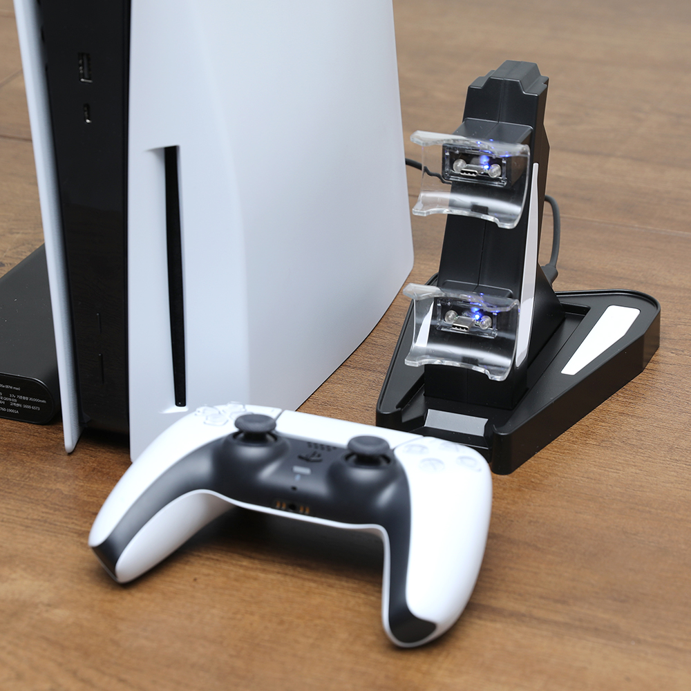 PS5 듀얼센스 충전거치대 플스5 컨트롤러 듀얼차저 스탠드형 충전기 PS-104 이미지 7