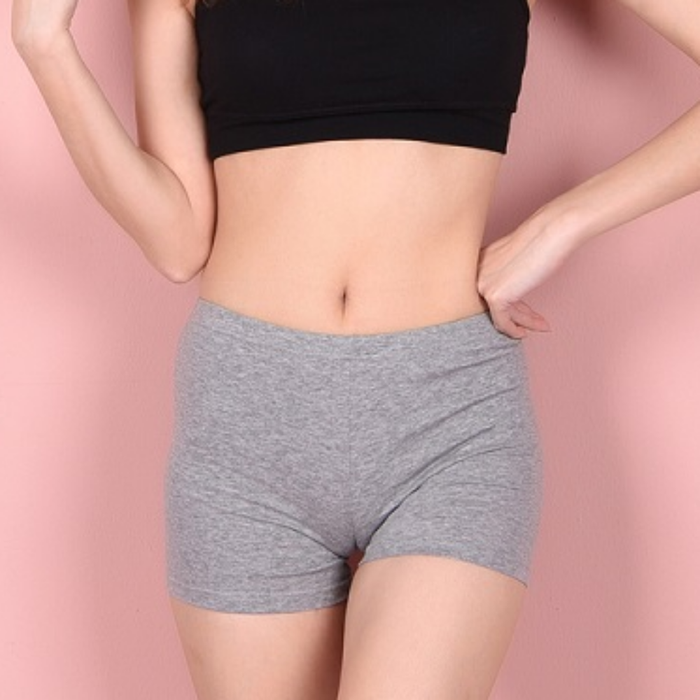 여학생속바지 국내생산 살색 회색 검정색 흰색속바지 교복치마속바지 순면 스판 편한 쫄반바지 - 메인 이미지
