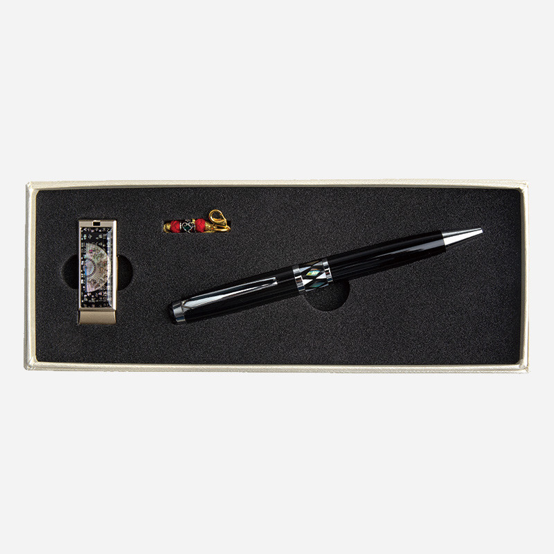 자개 USB 볼펜세트-훈민정음[부채]16G,32G - 상품 이미지