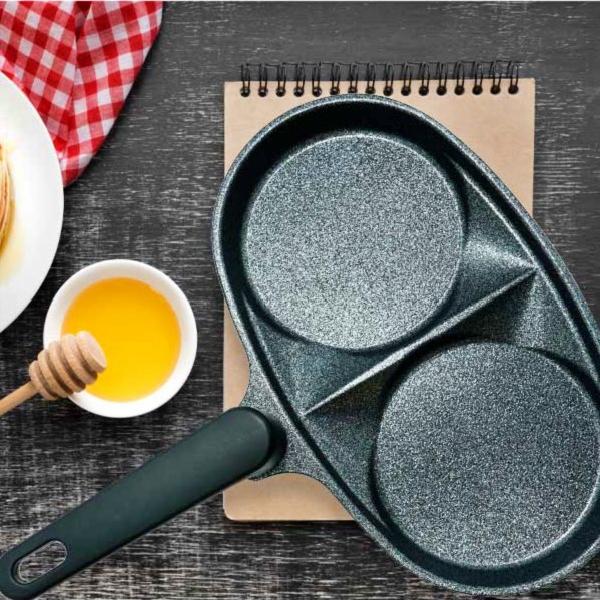 인덕션 용 소형 팬케이크팬 에그 계란 후라이 프라이팬 핫케익 달걀 오믈렛 누룽지 팬 2구