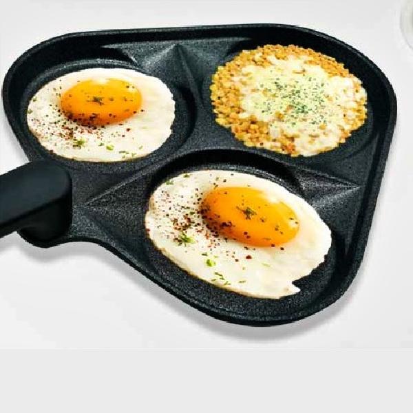 브런치 소형 팬케이크팬 에그 계란 후라이 프라이팬 핫케익 달걀 오믈렛 누룽지 팬 3구