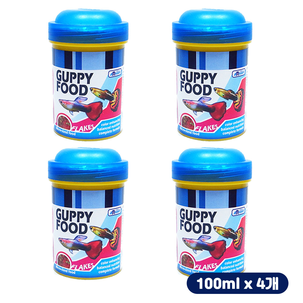 [초록끈] 아마존 구피푸드100ml 4개입 : 초끈
