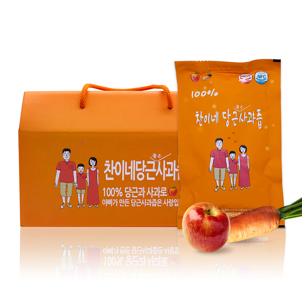 찬이네과수원 당근사과즙 100ml 30포 첨가물제로 아기당근주스 - 상품 이미지