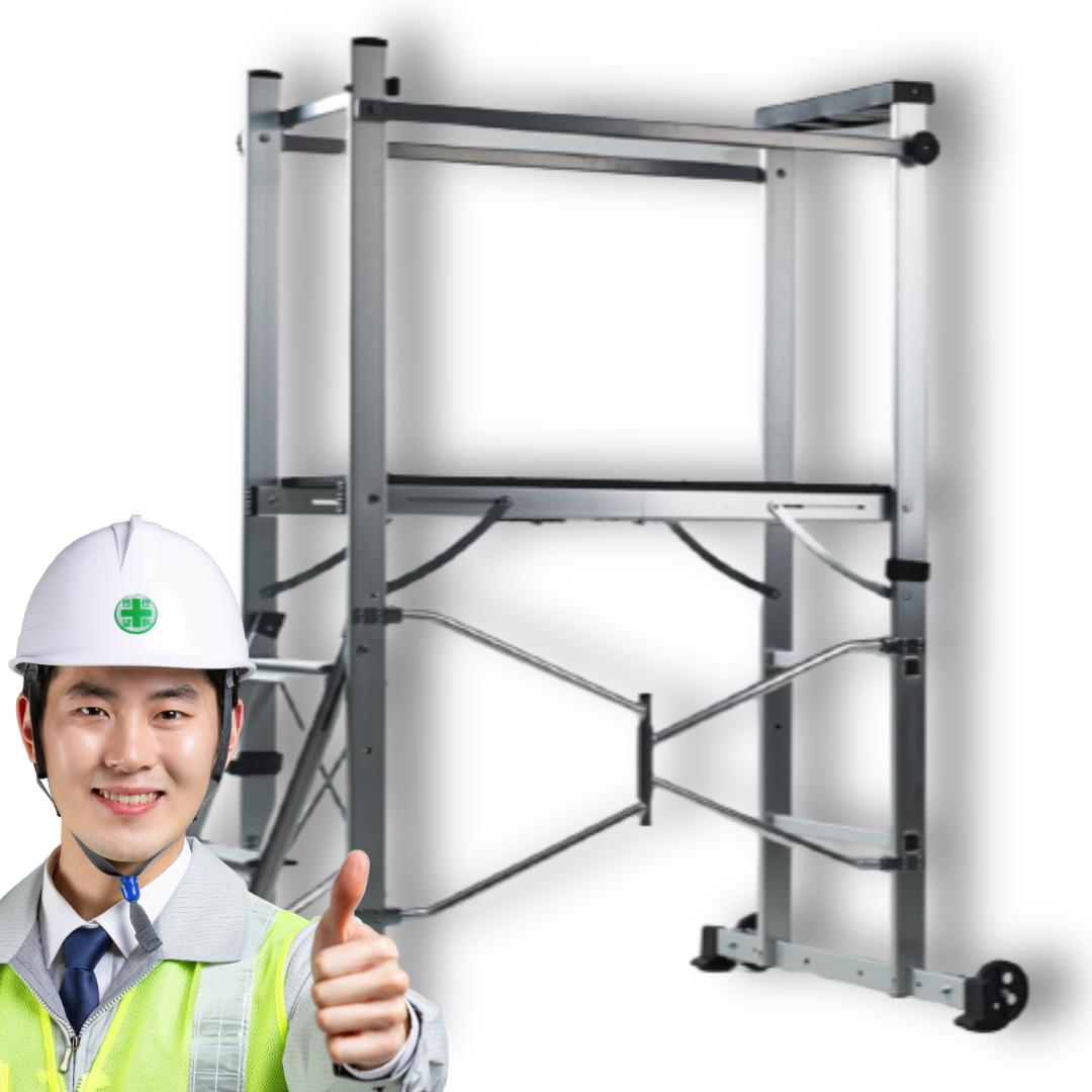 풀옵션 접이식 작업대 철제 이동식 작업대 현장 다용도 산업용 틀 말 비계 아시바 사다리
