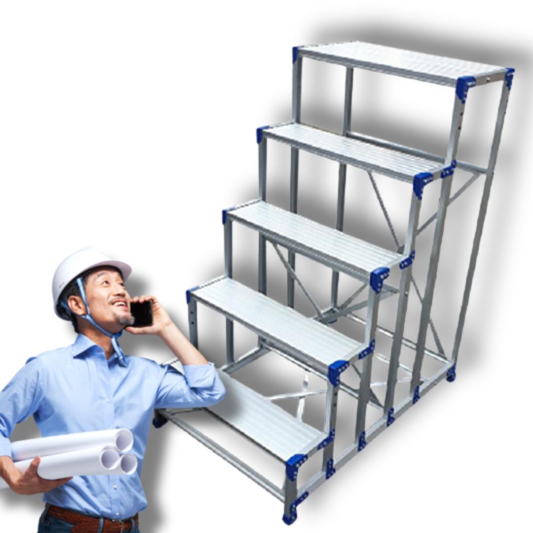 5단 발판 알루미늄 계단 식 사다리 조립식 계단 안전 작업대 알미늄 스텐 가설 철제 철재