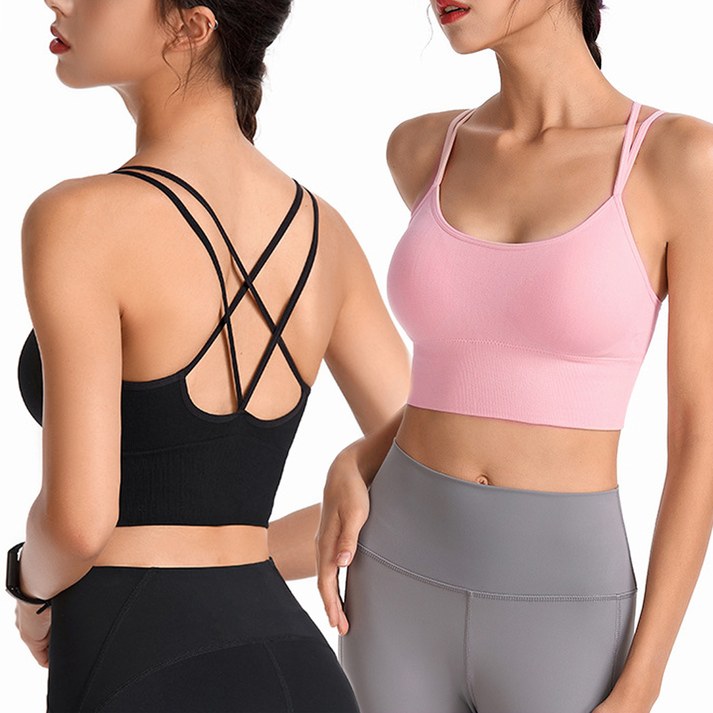 하이서포트 스포츠브라 나이트 수면브라렛 캡내장 뒷태 끈나시 요가탑 제품 이미지