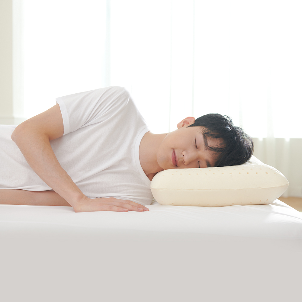 슬립스파 일자목 천연 라텍스베개 태국 땅콩 경추 낮은베개 컨투어M