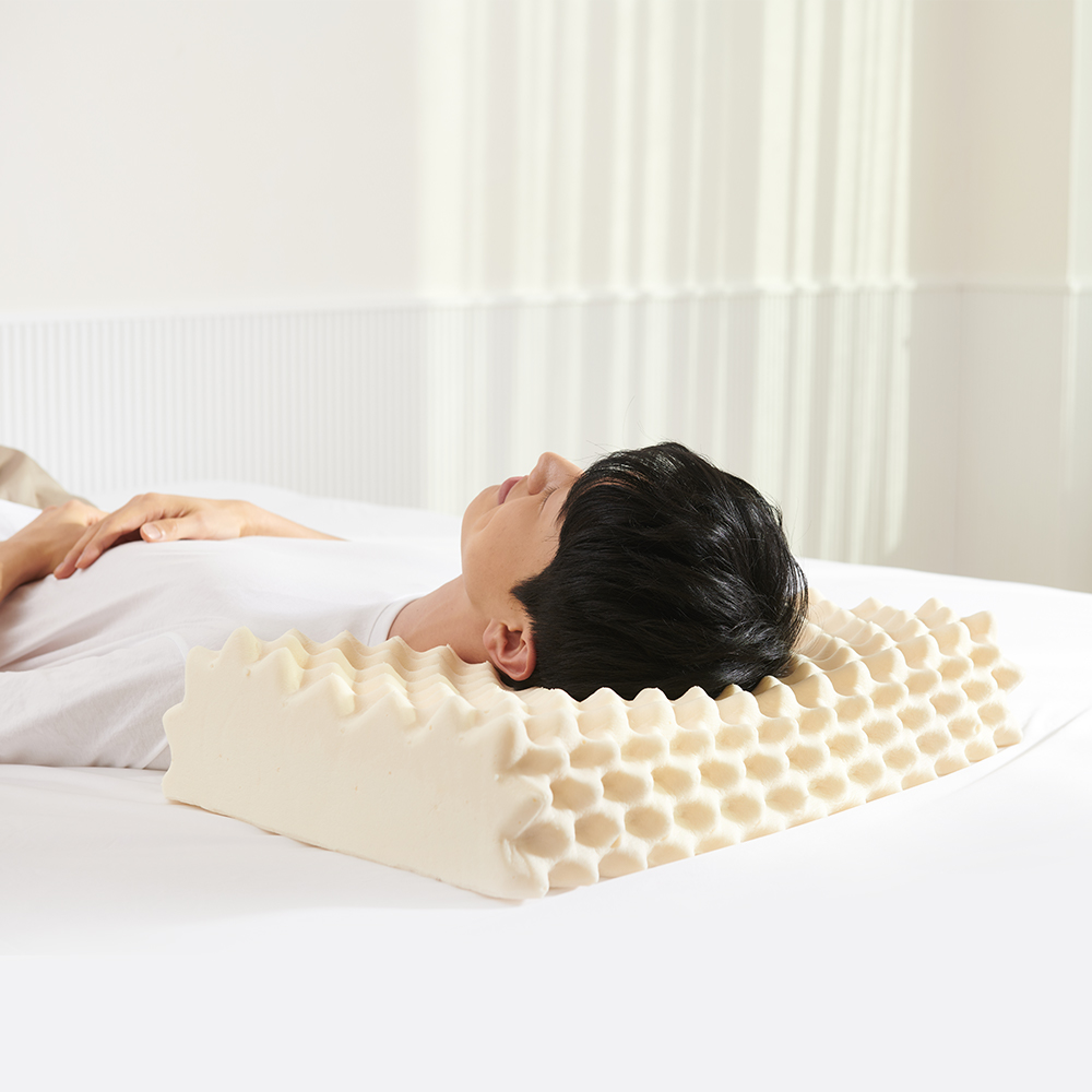 슬립스파 일자목 천연 라텍스베개 태국 땅콩 경추 낮은베개 컨투어M