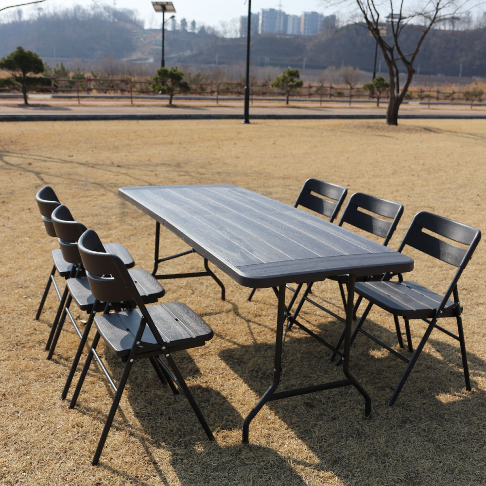 트리코 브로몰딩 야외테이블 의자 세트 테라스 옥상 마당 정원 세네모테이블 세네모의자4개