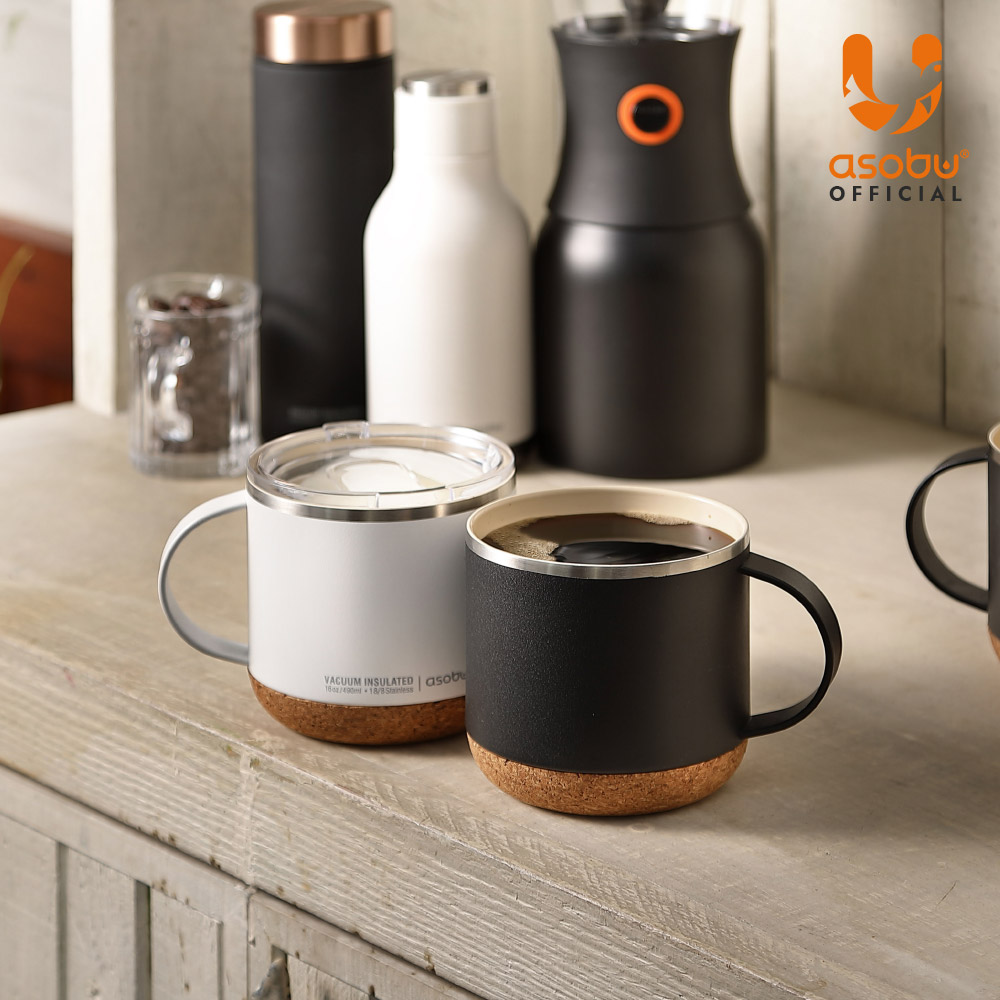 아소부 스테인레스 보온보냉 세라믹 인피니트 머그컵 490ml, 화이트 이미지 6